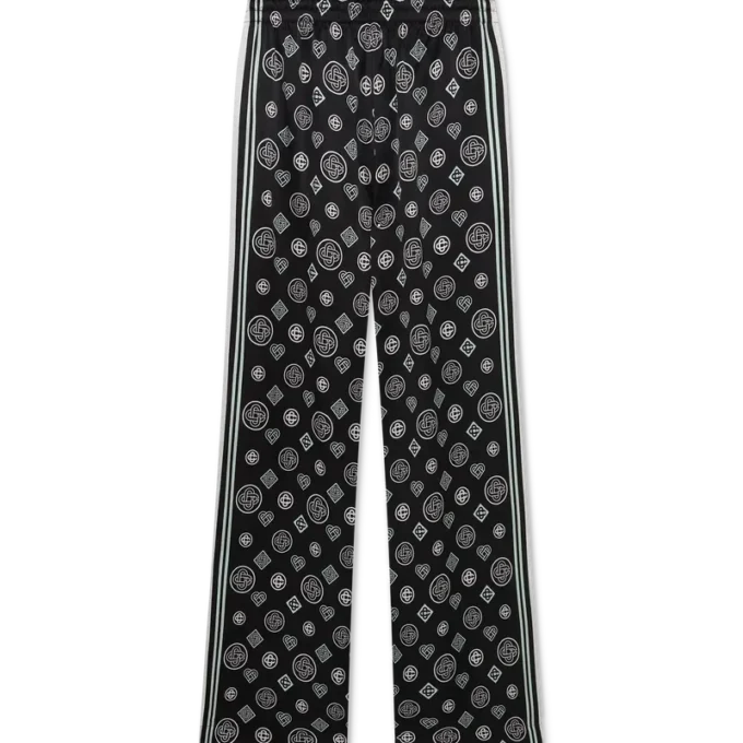 Monogram pyjamasbukser i silkesatin