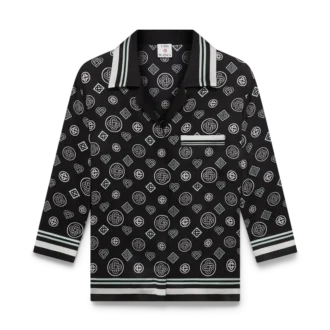 Monogram pyjamaskjorte i silkesatin