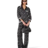 Monogram pyjamaskjorte i silkesatin