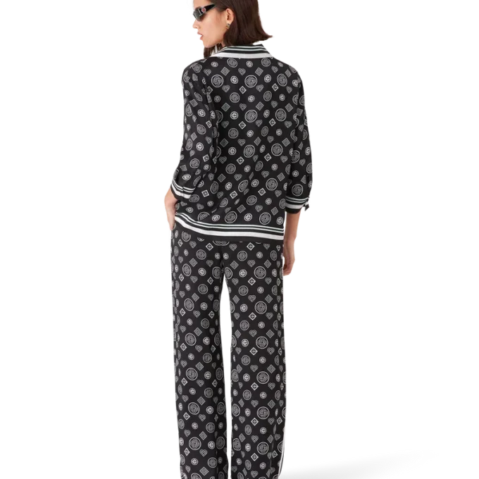Monogram pyjamaskjorte i silkesatin