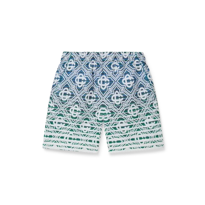 Monogram-shorts i frotté med fargegradient
