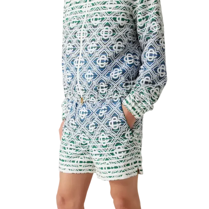 Monogram-shorts i frotté med fargegradient