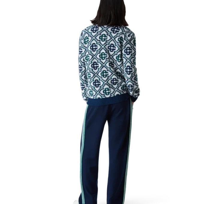 Monogram-strikkegenser med glidelås