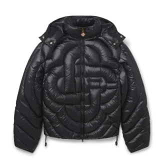Monogram-vattert nylon-pufferjakke