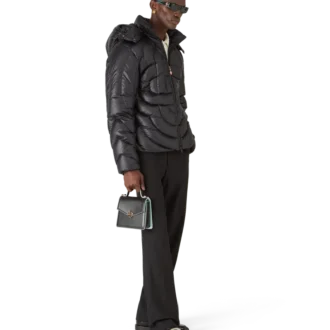Monogram-vattert nylon-pufferjakke