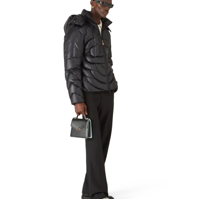 Monogram-vattert nylon-pufferjakke