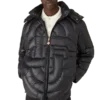 Monogram-vattert nylon-pufferjakke