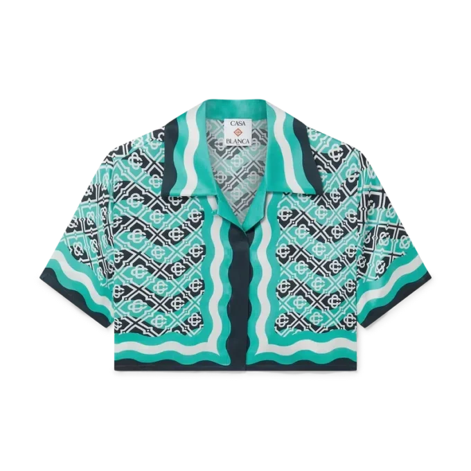 Monogram Wave kort silke-skjorte Monogram Wave kort silke-skjorte