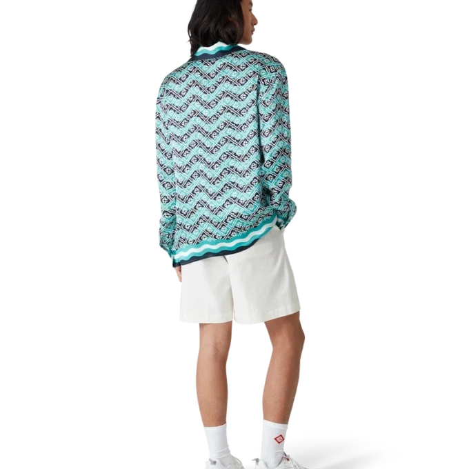 Monogram Wave langermet silkeskjorte Monogram Wave langermet silkeskjorte