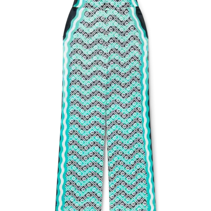 Monogram Wave silk bukser