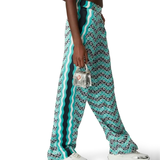 Monogram Wave silk bukser
