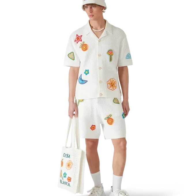 Motiv-hæklede shorts