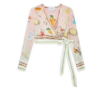 Ne Pas Deranger-wrapbluse