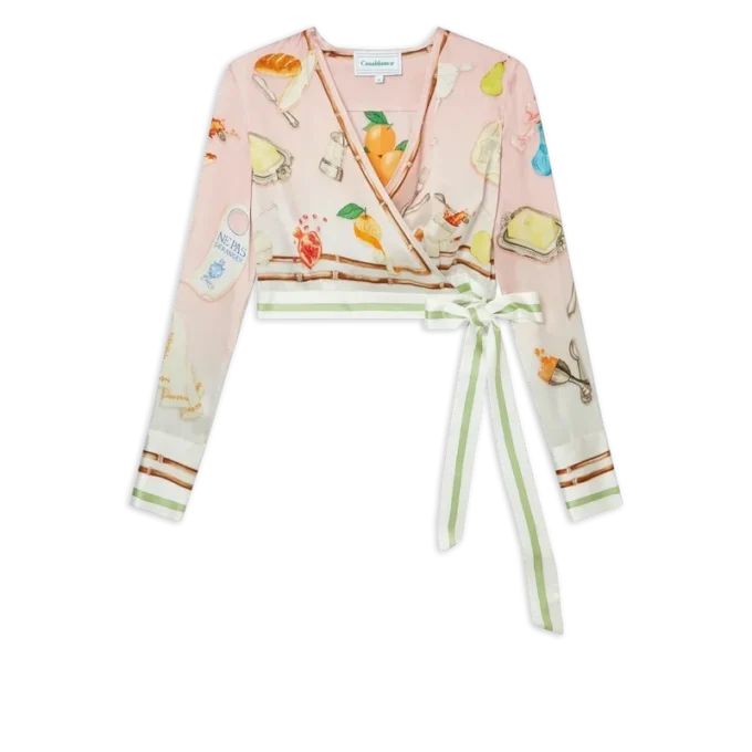 Ne Pas Deranger-wrapbluse