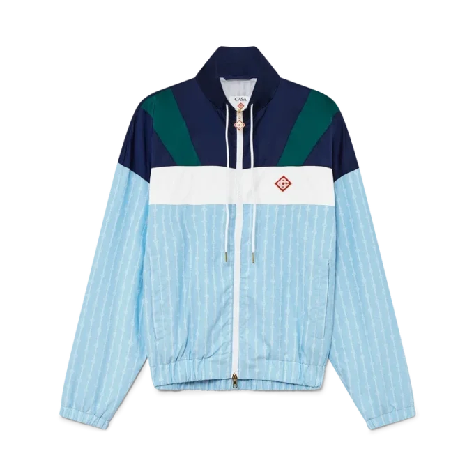 Nylon-treningsjakke med nålestriper