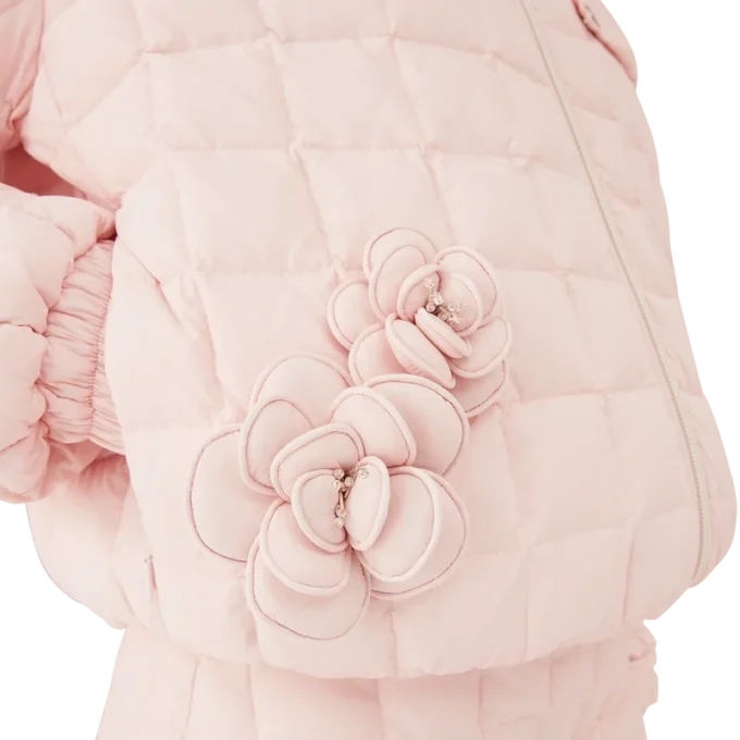 Nylonjakke med hette og vattert mønster