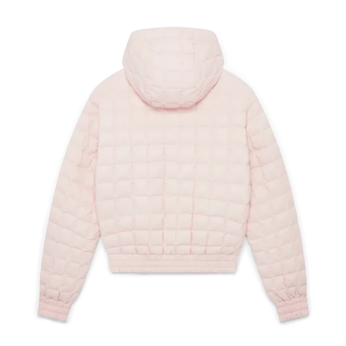 Nylonjakke med hette og vattert mønster