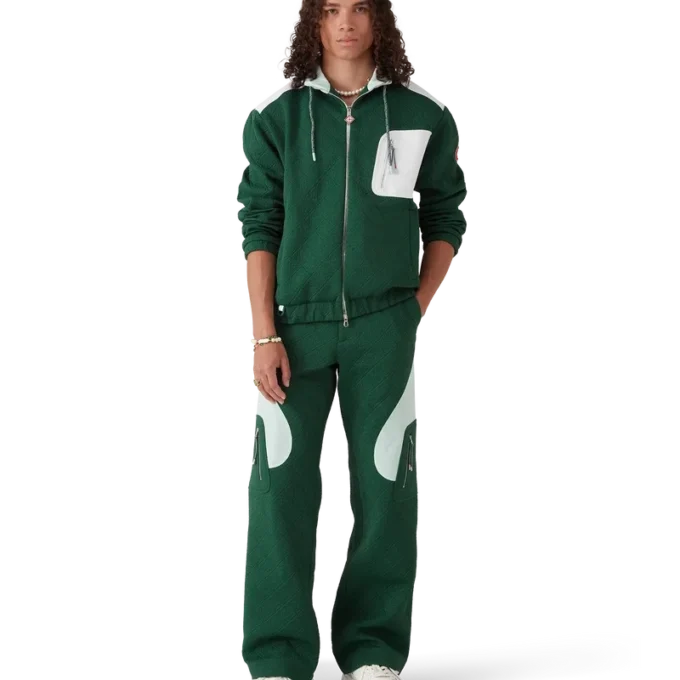 Nylonjakke med monogramjacquard