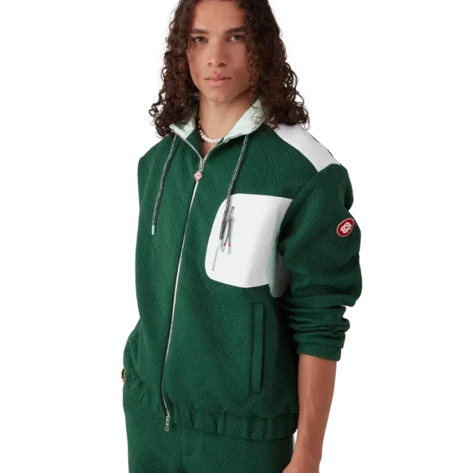 Nylonjakke med monogramjacquard