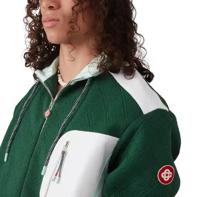 Nylonjakke med monogramjacquard