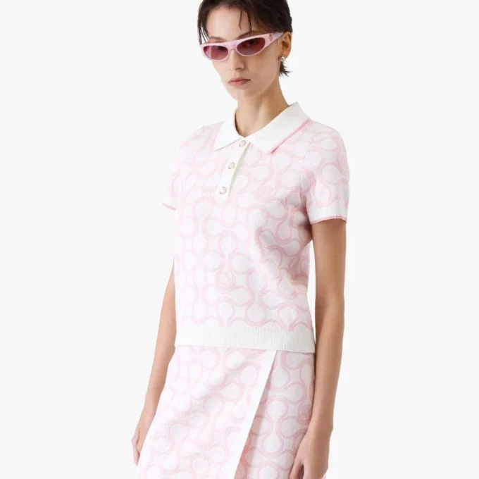 Optic Drop-pique-skjorte