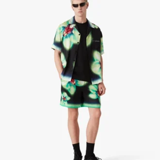 Orchid Glitch kortærmet silkeshorts