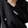 Oversized blazer i ull med nålestriper