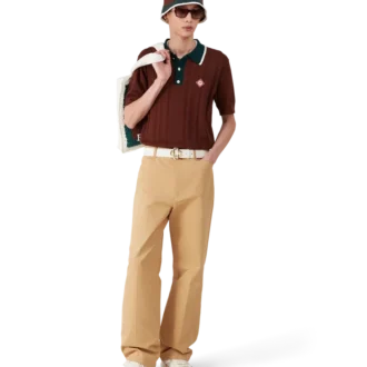 Oversized pique-skjorte i kabelstrikk