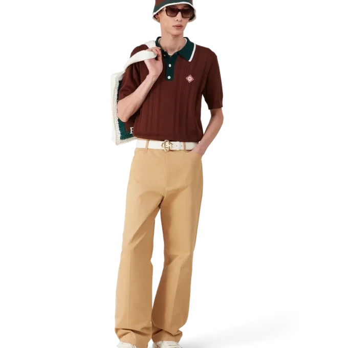 Oversized pique-skjorte i kabelstrikk Oversized pique-skjorte i kabelstrikk