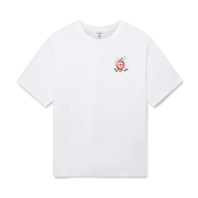Oversized T-shirt med korte ermer og sommerfuglblomstermønster