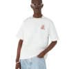 Oversized T-shirt med korte ermer og sommerfuglblomstermønster