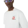 Oversized T-shirt med korte ermer og sommerfuglblomstermønster