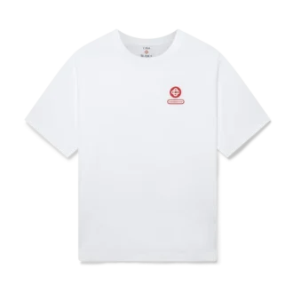 Oversized T-skjorte med kort erme og logopatch på shortsen