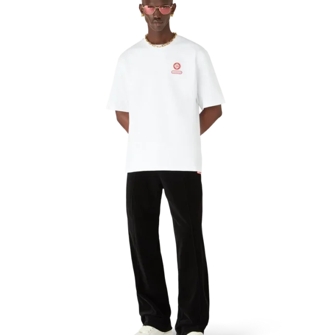 Oversized T-skjorte med kort erme og logopatch på shortsen