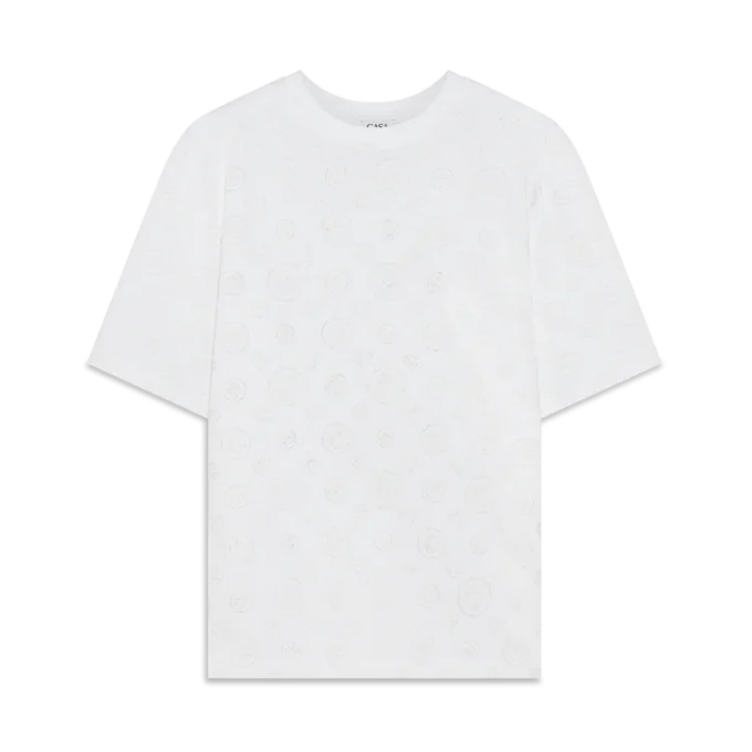 Oversized T-skjorte med korte shorts og applikert monogram