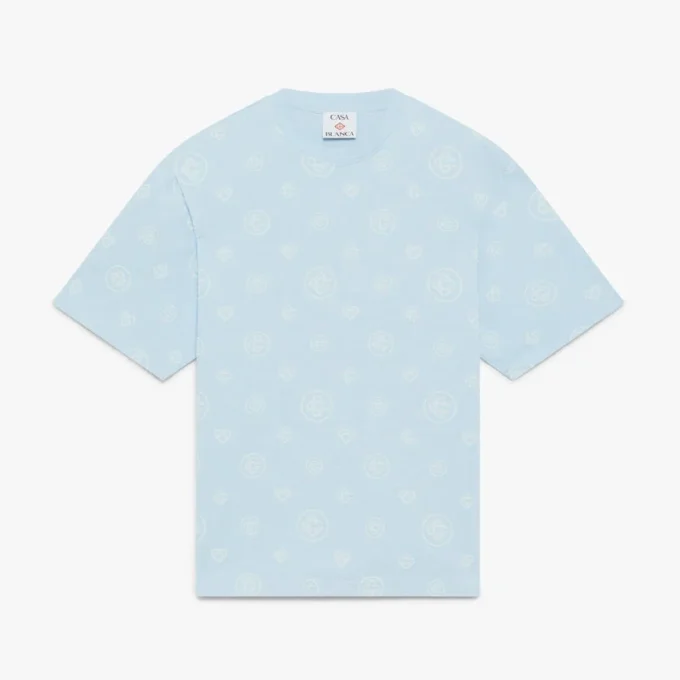 Oversized T-skjorte med korte shorts og applikert monogram