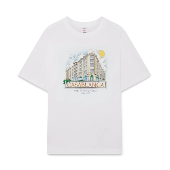 Paris Store-T-skjorte med kort erme og trykk