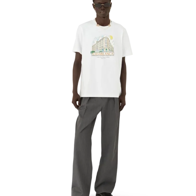 Paris Store-T-skjorte med kort erme og trykk