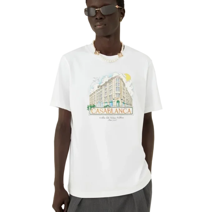 Paris Store-T-skjorte med kort erme og trykk