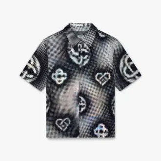 Perlemorsglansende Monogram-denimskjorte med korte shorts