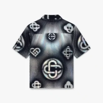 Perlemorsglansende Monogram-denimskjorte med korte shorts