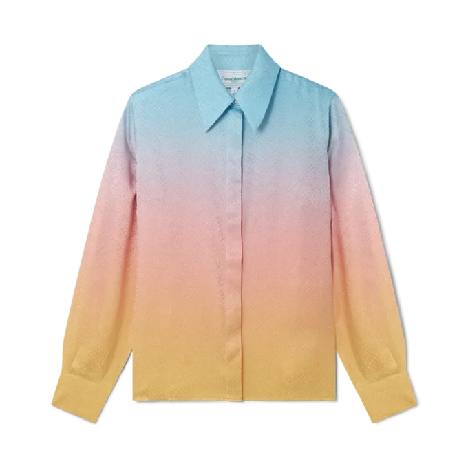 Ping Pong Gradient Silk Skjorte Ping Pong Gradient Silk Skjorte