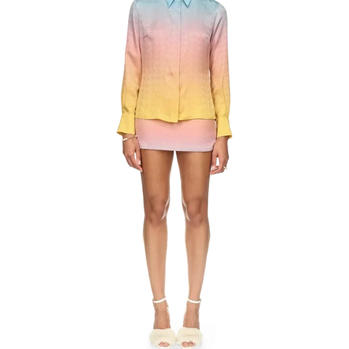 Ping Pong Gradient Silk Skjorte Ping Pong Gradient Silk Skjorte