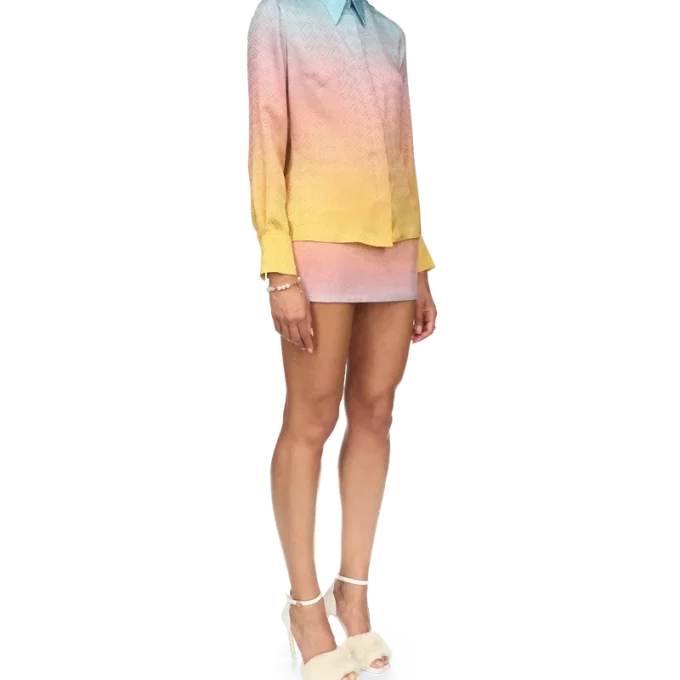Ping Pong Gradient Silk Skjorte Ping Pong Gradient Silk Skjorte