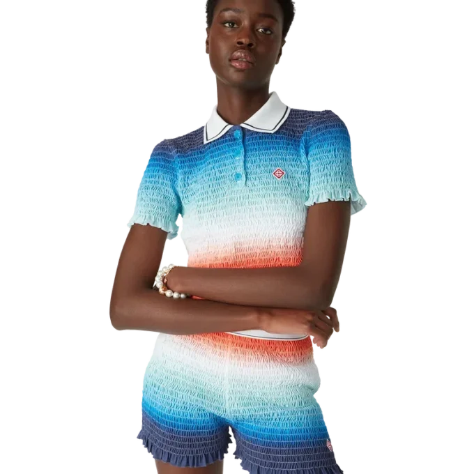 Pique-skjorte med fargegradient