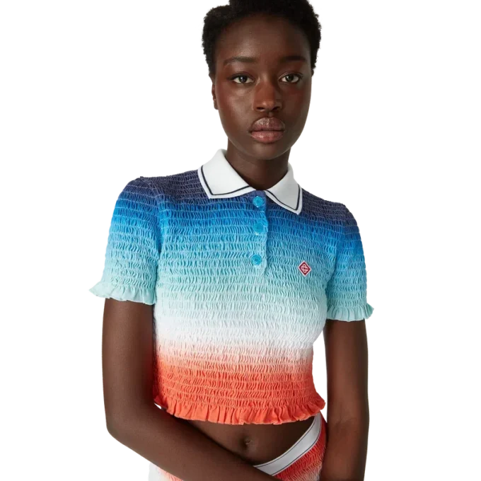 Pique-skjorte med fargegradient