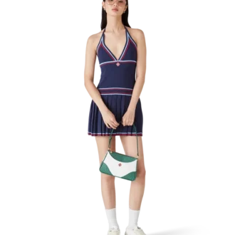 Plissert halterneck-kjole