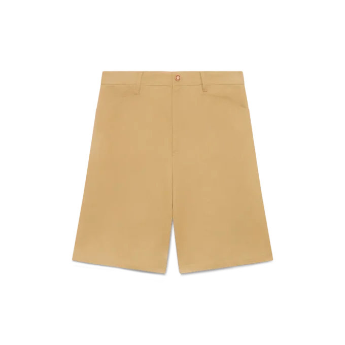 Plisserte shorts i bomull