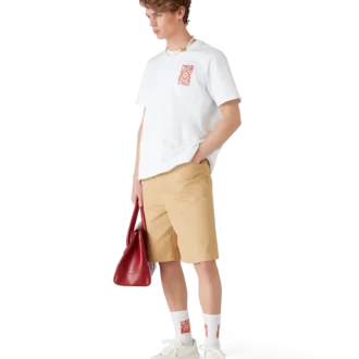 Plisserte shorts i bomull