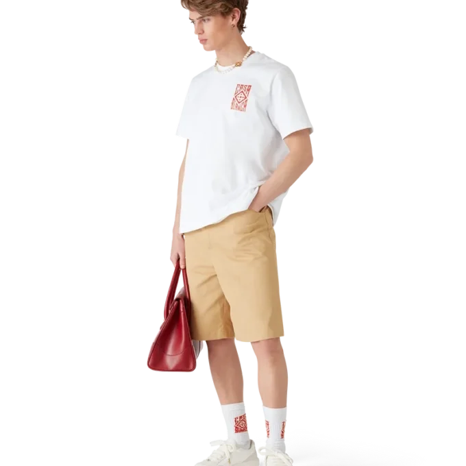 Plisserte shorts i bomull